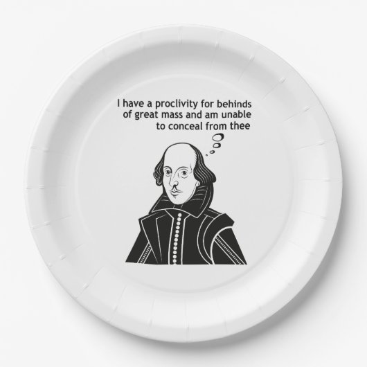 Shakespeare Funny Quote Papieren Bordje (Voorkant)