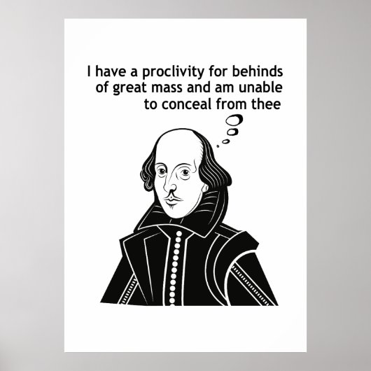 Shakespeare Funny Quote Poster (Voorkant)