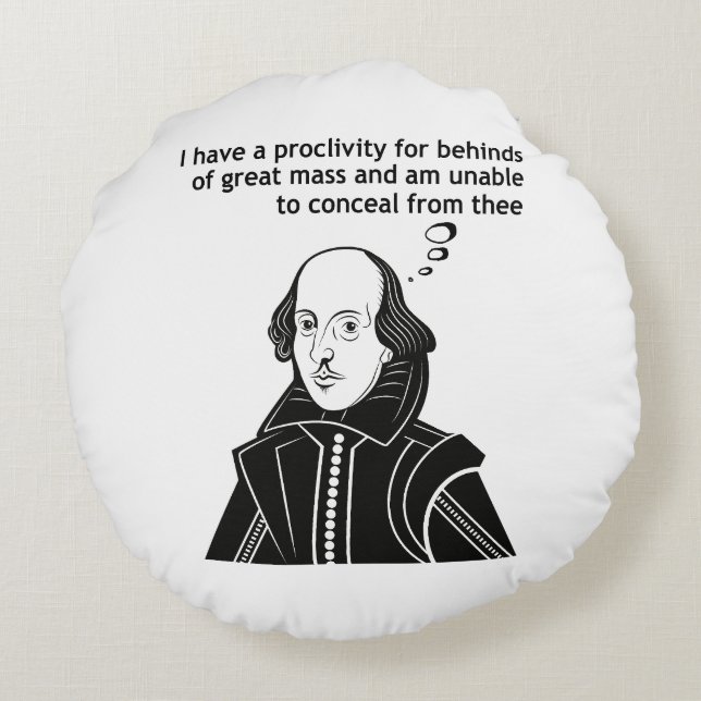 Shakespeare Funny Quote Rond Kussen (Achterkant)