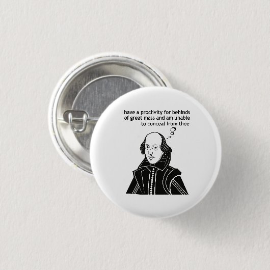 Shakespeare Funny Quote Ronde Button 3,2 Cm (Voorkant /achterkant)