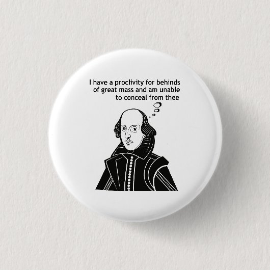 Shakespeare Funny Quote Ronde Button 3,2 Cm (Voorkant)