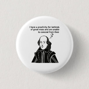 Shakespeare Funny Quote Ronde Button 3,2 Cm