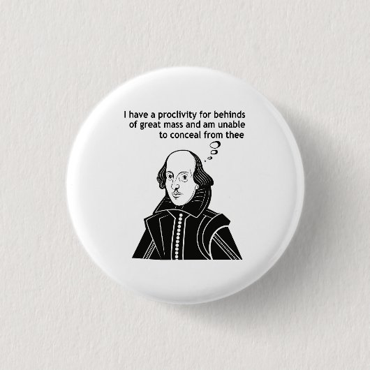 Shakespeare Funny Quote Ronde Button 3,2 Cm (Voorkant)