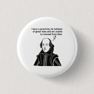 Shakespeare Funny Quote Ronde Button 3,2 Cm