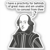 Shakespeare Funny Quote Sticker (Voorkant)