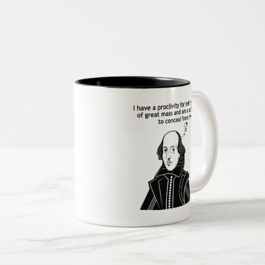 Shakespeare Funny Quote Tweekleurige Koffiemok (Voorkant rechts)