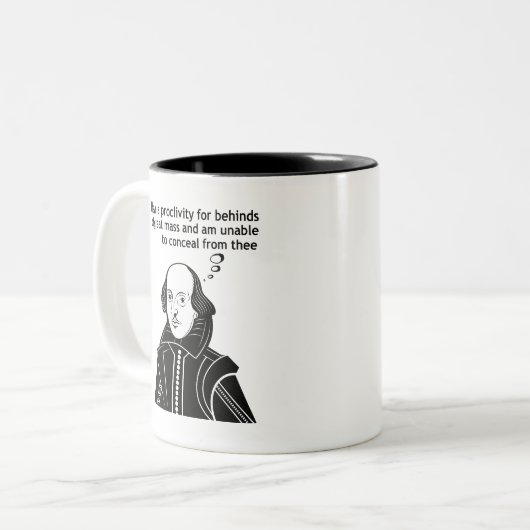 Shakespeare Funny Quote Tweekleurige Koffiemok (Voorkant links)