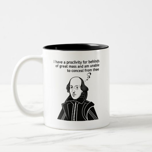 Shakespeare Funny Quote Tweekleurige Koffiemok (Links)