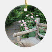 Shakespeare Garden Bench Rozen Central Park NYC Keramisch Ornament (Voorkant)