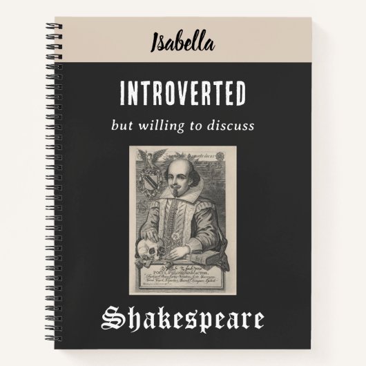 Shakespeare Grappig Humorous Personalized Introver Notitieboek (Voorkant)