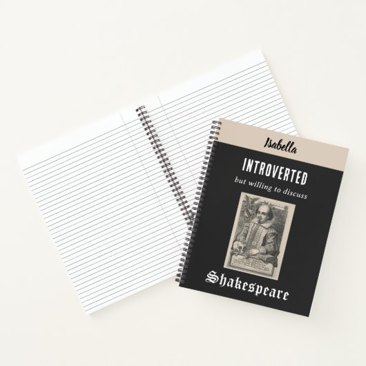 Shakespeare Grappig Humorous Personalized Introver Notitieboek (Binnen)