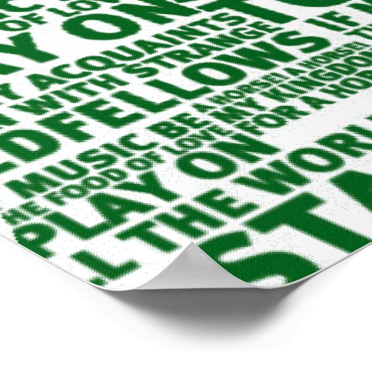 Shakespeare groen gradiënt tekst ontwerp poster (Hoek)