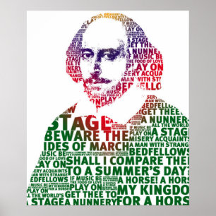 Shakespeare groen gradiënt tekst ontwerp poster