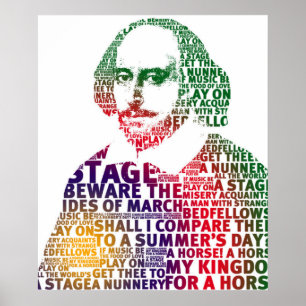 Shakespeare groen paarse gradiënt tekst ontwerp poster