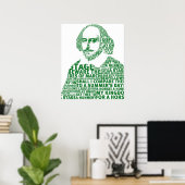 Shakespeare groene tekst ontwerp poster (Thuiskantoor)