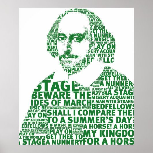 Shakespeare groene tekst ontwerp poster (Voorkant)