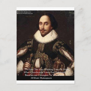 Shakespeare Halloween "Hel besmetting" Citaat Cade Briefkaart