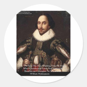 Shakespeare Halloween "Hellevrees besmetting" Cita Ronde Sticker