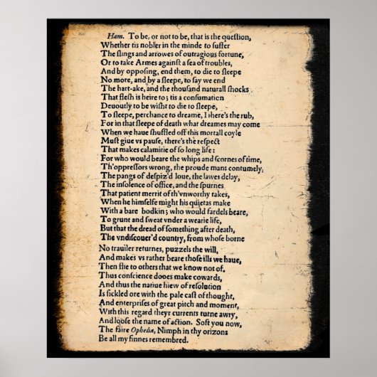 Shakespeare Hamlet om Soliloquy Poster te zijn (Voorkant)