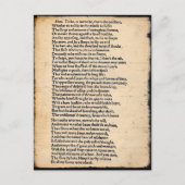 Shakespeare Hamlet Soliloquy Briefkaart (Voorkant)