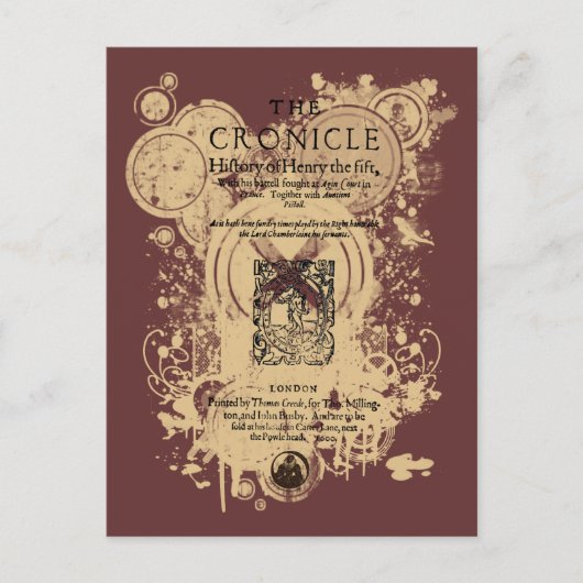 Shakespeare Henry V Quarto Front Piece Briefkaart (Voorkant)