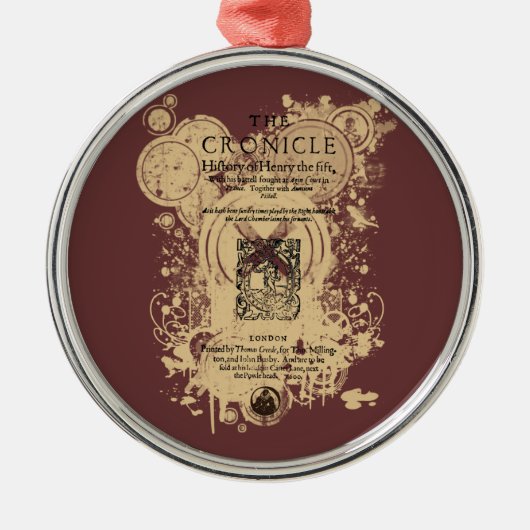 Shakespeare Henry V Quarto Front Piece Metalen Ornament (Voorkant)