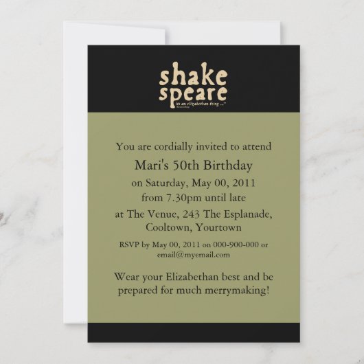 Shakespeare - het is een Elizabeth-ding Kaart (Voorkant)