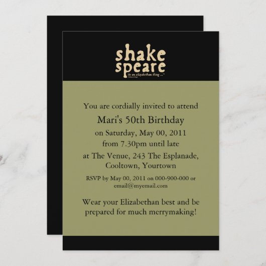 Shakespeare - het is een Elizabeth-ding Kaart (Voorkant / Achterkant)