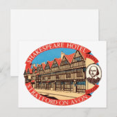 Shakespeare Hotel, Stratford on Avon Luggage Label Briefkaart (Voorkant / Achterkant)