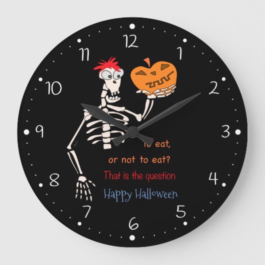 Shakespeare in Halloween Large Clock Grote Klok (Voorkant)
