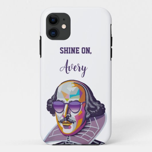 Shakespeare in Shades: Moderne illustratie Case-Mate iPhone Case (Achterkant)