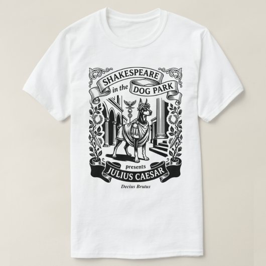 Shakespeare in the Dog Park - Brutus - Doberman T-shirt (Design voorkant)