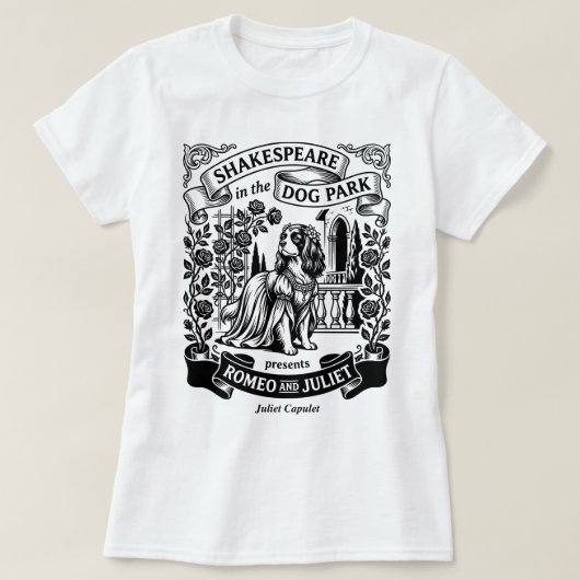 Shakespeare in the Dog Park - Juliet - Cavalier T-shirt (Design voorkant)
