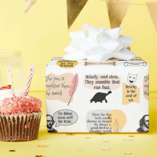 Shakespeare Inspiration Literary Bookish Theatre Cadeaupapier (Verjaardagsfeest)