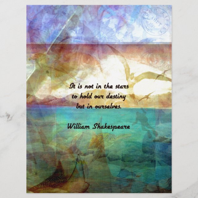 Shakespeare Inspirerend Citaat over bestemming (Voorkant)