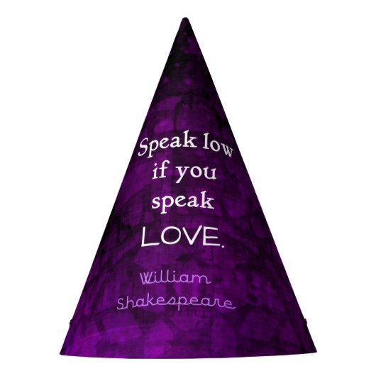 Shakespeare Inspirerend Romantic LOVE Quote Feesthoedjes (Voorkant)