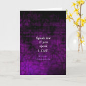 Shakespeare Inspirerend Romantic LOVE Quote Kaart (Gele Bloem)