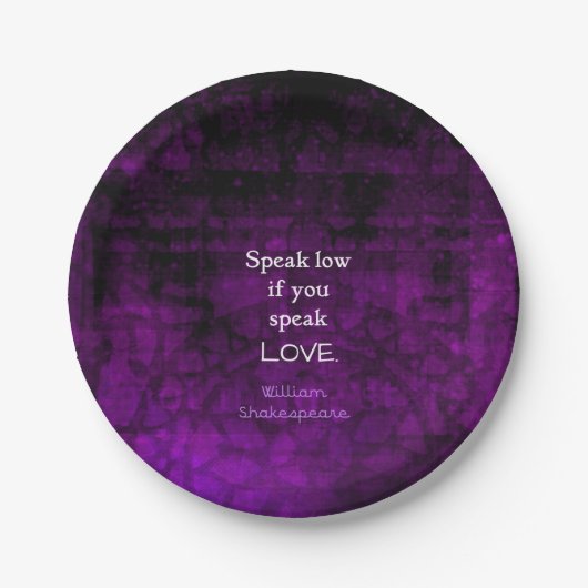 Shakespeare Inspirerend Romantic LOVE Quote Papieren Bordje (Voorkant)