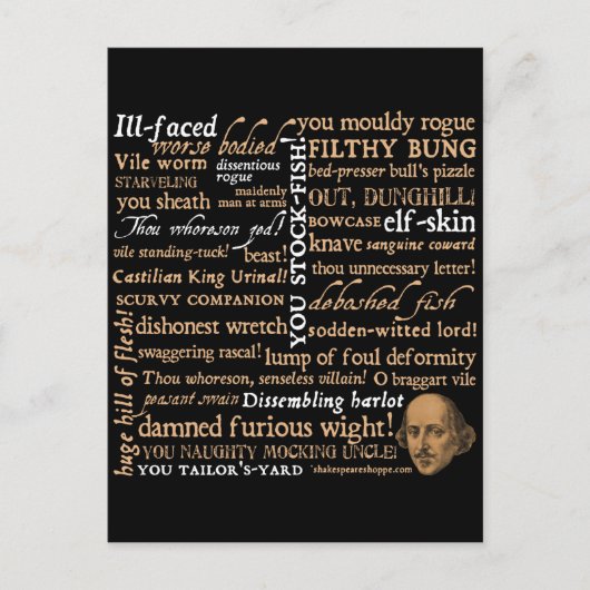Shakespeare Insults Collectie Briefkaart (Voorkant)
