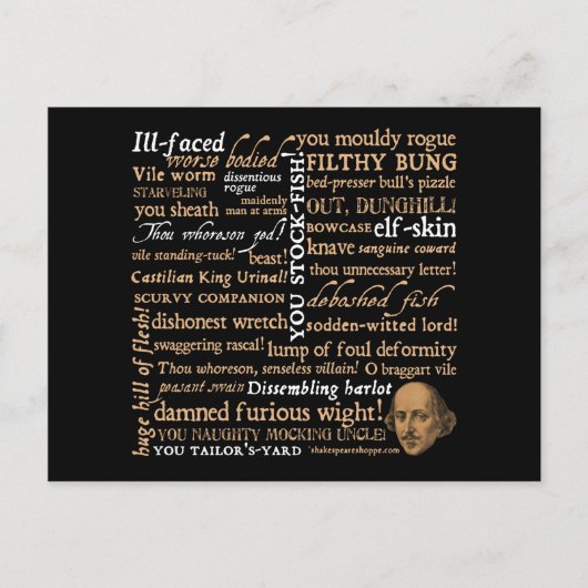 Shakespeare Insults Collectie Briefkaart (Voorkant)