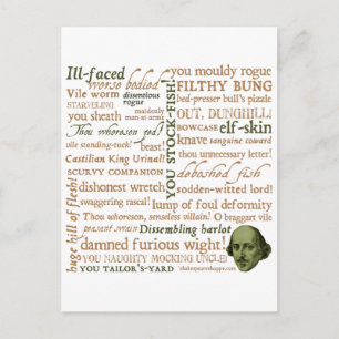 Shakespeare Insults Collectie Briefkaart