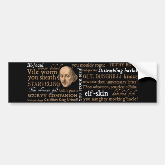 Shakespeare Insults Collectie Bumpersticker (Voorkant)