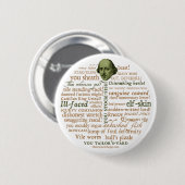 Shakespeare Insults Collectie Ronde Button 5,7 Cm (Voorkant /achterkant)