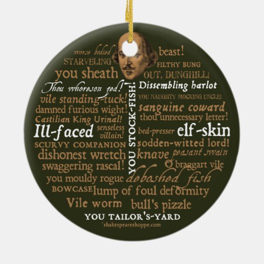 Shakespeare Insults Ornament (Achterkant)