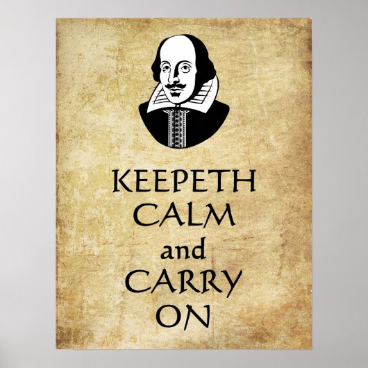 Shakespeare Keepeth Calm en Carry on poster (Voorkant)