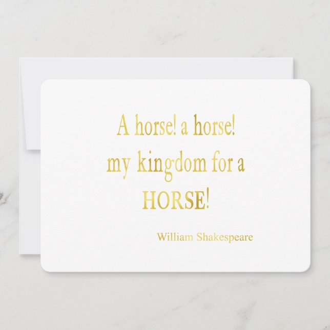 Shakespeare Kingdom for a Horse Quote (Voorkant)