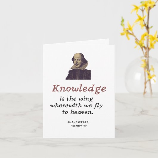 Shakespeare Knowledge Quote Cute Afstuderen Kaart (Gele Bloem)
