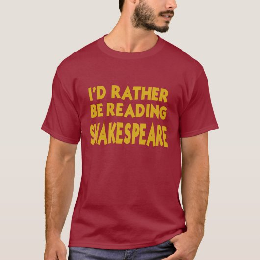 Shakespeare lezen t-shirt (Voorkant)