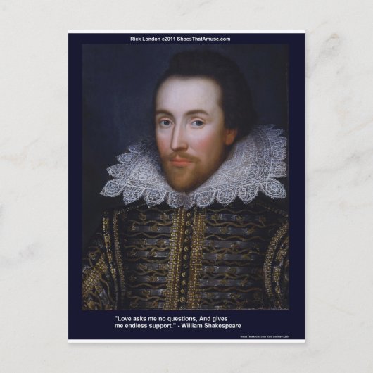 Shakespeare Liefde/Eindeloos Citaat Cadeau Kaarten (Voorkant)
