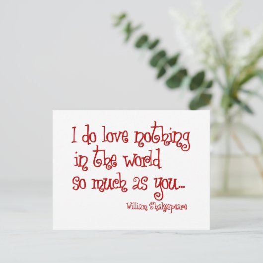 shakespeare liefde rood briefkaart (Staand voorkant)